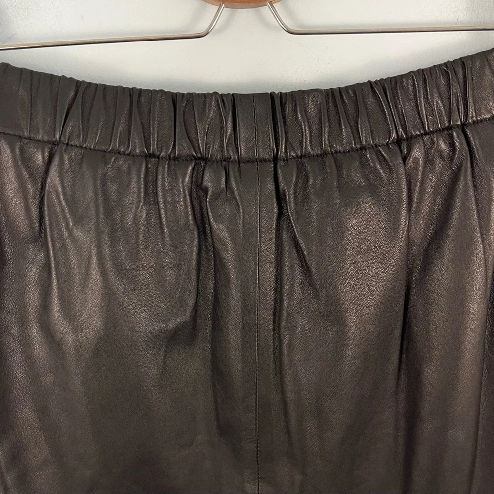 Eileen Fisher The Fisher Project 100% Lamb Leather Pleated Skirt - Picture 8 of 9